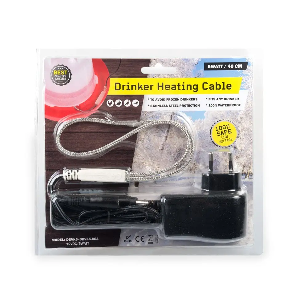 Drinkbak verwarmingskabel, 12VAC/5W, UK