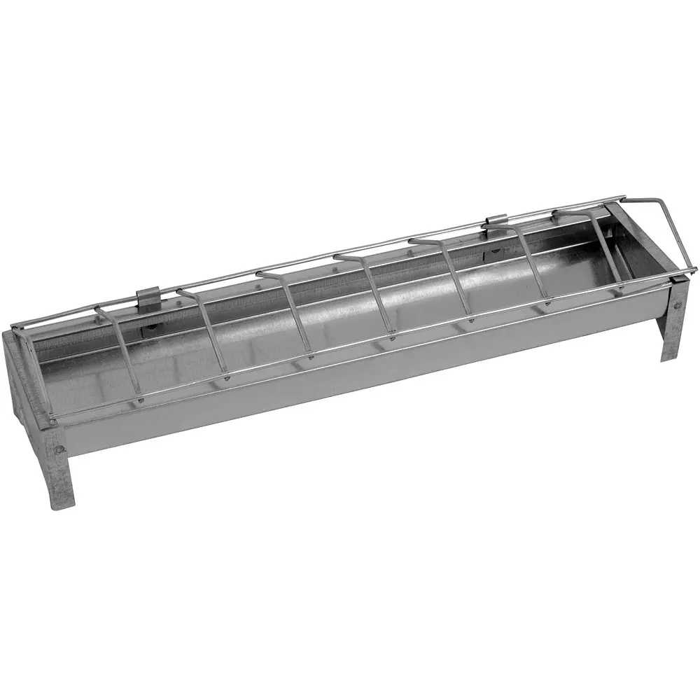 Kuikenvoerbak verzinkt met draadgril