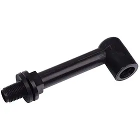 Verlengstuk haaks, z. nippel, zwart LANG