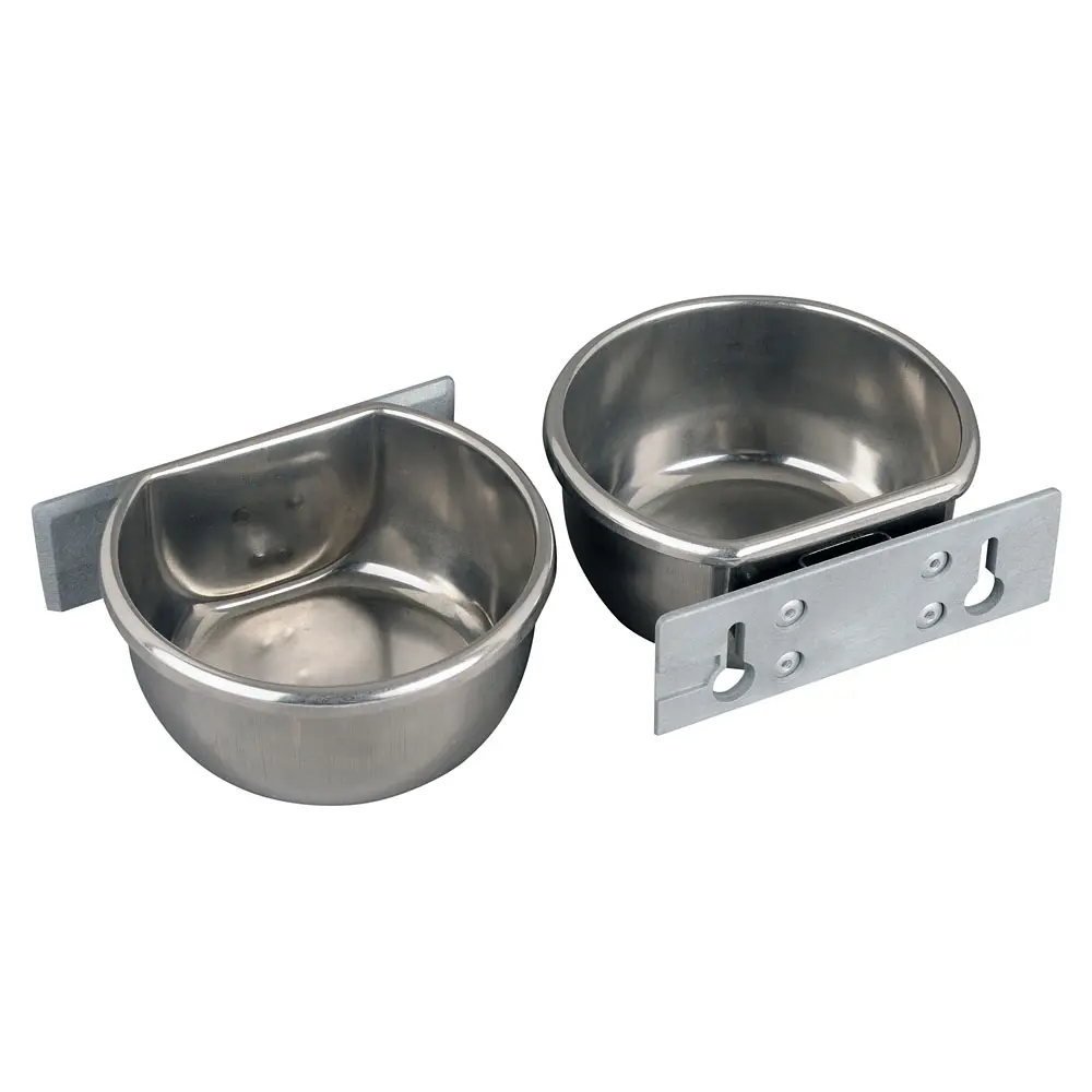 RVS voer-/drinkbakje, 300ml. RVS/NYLON