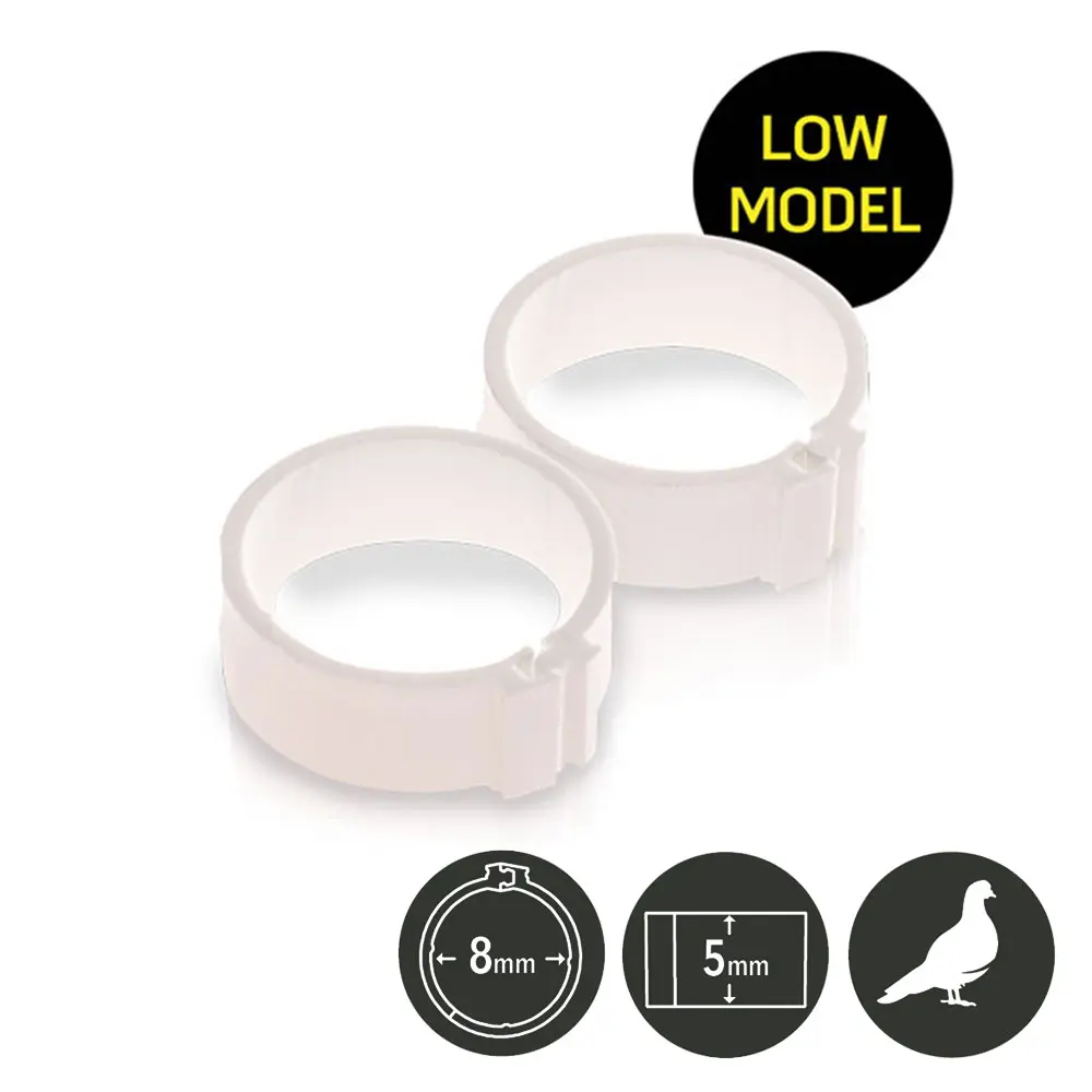 Pluimveering 8 mm met zipsluiting, laag model (25 stuks per zakje)